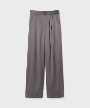 GRACE CONTINENTAL トリアセサテンワイドパンツ グレー