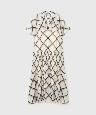 GRACE CONTINENTAL チェックプリントプリーツワンピース ベージュ