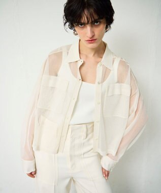 GRACE CONTINENTAL ニットシアーシャツ キナリ