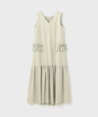 GRACE CONTINENTAL サイドフリルタフタワンピース ライトグリーン