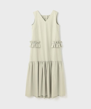 GRACE CONTINENTAL サイドフリルタフタワンピース ライトグリーン