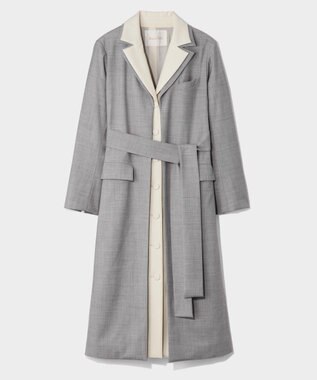 GRACE CONTINENTAL シルクウールトコートドレス グレー
