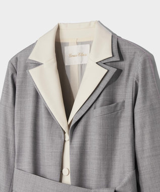 GRACE CONTINENTAL シルクウールトコートドレス グレー