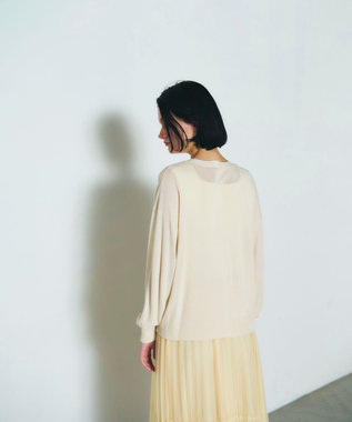 GRACE CONTINENTAL ルーズVネックニットカーディガン キナリ