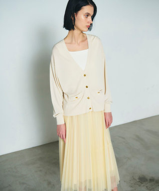 GRACE CONTINENTAL ルーズVネックニットカーディガン キナリ