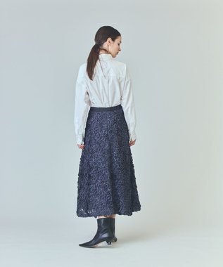 GRACE CONTINENTAL テープ刺繍レーススカート グレー