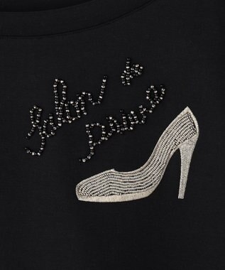 GRACE CONTINENTAL モチーフ刺繍スウェットトップ ブラック