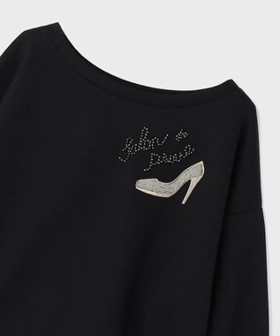 GRACE CONTINENTAL モチーフ刺繍スウェットトップ ブラック