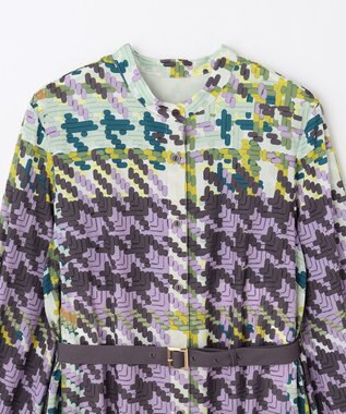 GRACE CONTINENTAL キカプリントティアードワンピース グリーン