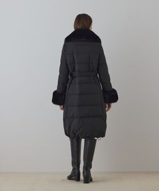 GRACE CONTINENTAL ファーカラーロングダウン ブラック