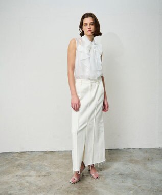 GRACE CONTINENTAL シアーボウタイノースリーブ ホワイト