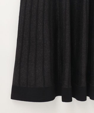 GRACE CONTINENTAL ラメシアープリーツニットワンピース ブラック