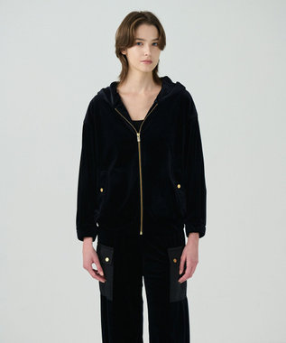 GRACE CONTINENTAL トリアセベロアフーディー ブラック