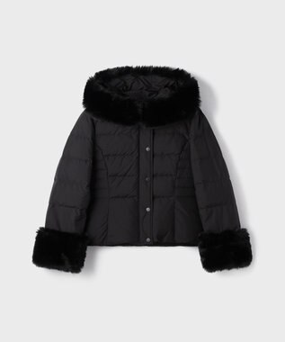 GRACE CONTINENTAL エコファーショートダウンジャケット ブラック