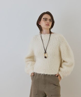 GRACE CONTINENTAL バルキーフェザーニットトップ