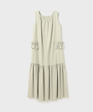 GRACE CONTINENTAL サイドフリルタフタワンピース ライトグリーン