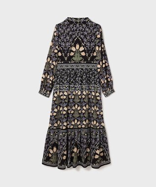 GRACE CONTINENTAL フラワーパターンプリントワンピース ブラック