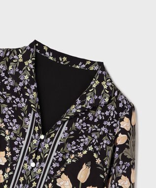 GRACE CONTINENTAL フラワーパターンプリントワンピース ブラック