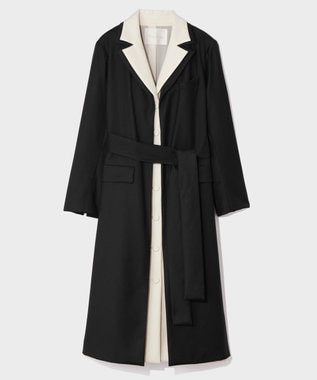 GRACE CONTINENTAL シルクウールトコートドレス ブラック