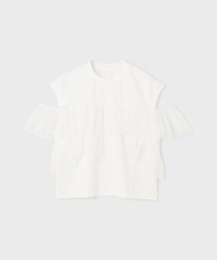 GRACE CONTINENTAL プリーツチュールカットトップ ホワイト