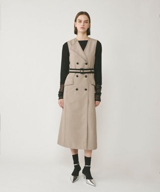 GRACE CONTINENTAL アシンメトリーカラーワンピース ベージュ