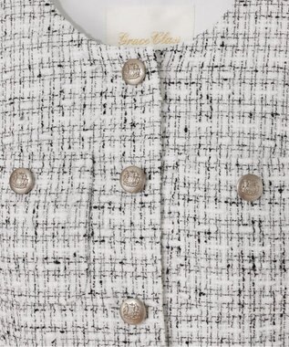 GRACE CONTINENTAL ツイードコンビジレ ホワイト