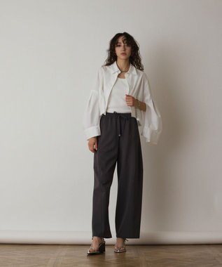 GRACE CONTINENTAL Uネックリブニットトップ ホワイト