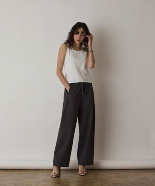 GRACE CONTINENTAL Uネックリブニットトップ ホワイト