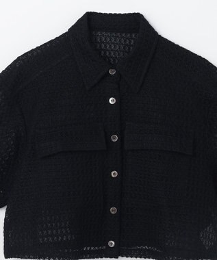 GRACE CONTINENTAL ラッセルメッシュシャツ ブラック