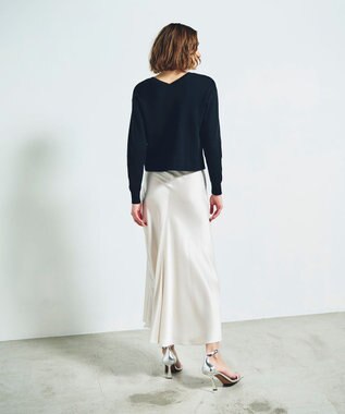 GRACE CONTINENTAL ロゴビジューニットトップ ブラック