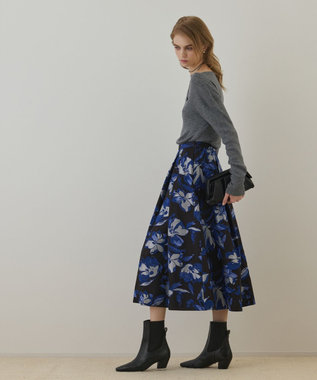GRACE CONTINENTAL ラメフラワージャガードスカート