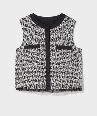 GRACE CONTINENTAL フェザーembドレス ホワイト