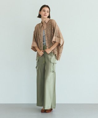 GRACE CONTINENTAL レースポンチョシャツ ベージュ