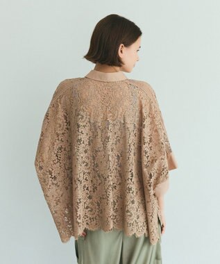 GRACE CONTINENTAL レースポンチョシャツ ベージュ