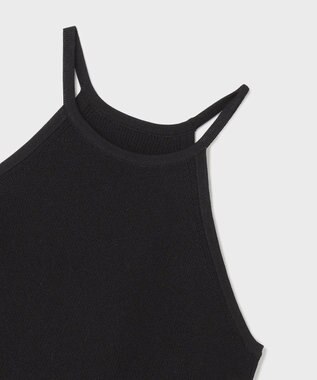 GRACE CONTINENTAL ハイゲージ畦ニットトップ ブラック