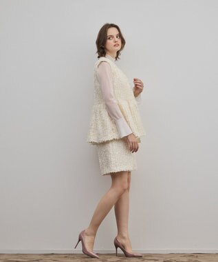 GRACE CONTINENTAL カットジャガードペプラムジレ キナリ