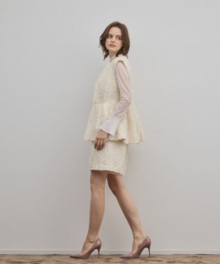 GRACE CONTINENTAL カットジャガードペプラムジレ キナリ