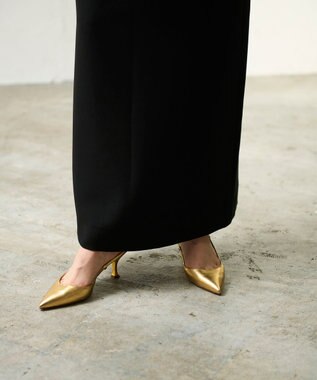 GRACE CONTINENTAL シアーラッフルロングドレス ブラック