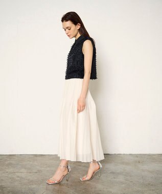 GRACE CONTINENTAL オーガンジープリーツスカート キナリ