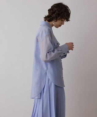 GRACE CONTINENTAL マットシアーシャツ ブルー