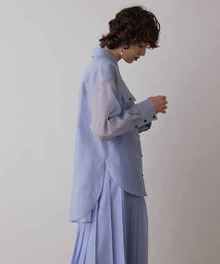 GRACE CONTINENTAL マットシアーシャツ ブルー