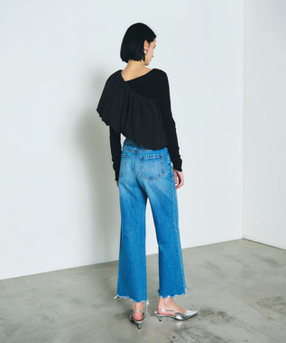 GRACE CONTINENTAL ルーズフレアデニムパンツ インディゴ