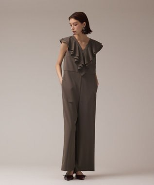 GRACE CONTINENTAL フリルサロペット カーキ