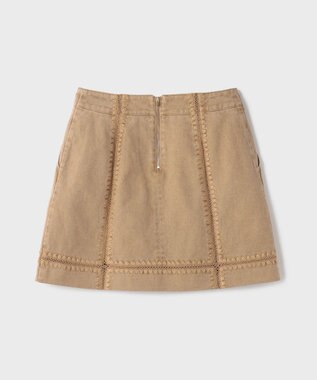 GRACE CONTINENTAL ラインembミニスカート キャメル