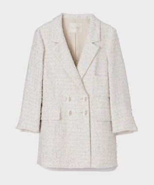 GRACE CONTINENTAL ツイードテーラードコート ホワイト