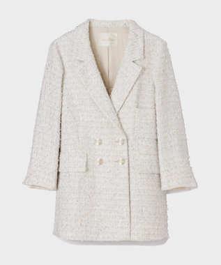 GRACE CONTINENTAL ツイードテーラードコート ホワイト