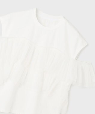 GRACE CONTINENTAL プリーツチュールカットトップ ホワイト