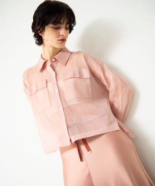 GRACE CONTINENTAL ニットシアーシャツ ピンク