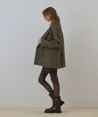 GRACE CONTINENTAL カルゼツイードダブルジャケット ブラウン