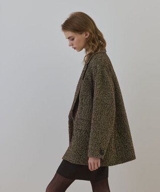 GRACE CONTINENTAL カルゼツイードダブルジャケット ブラウン